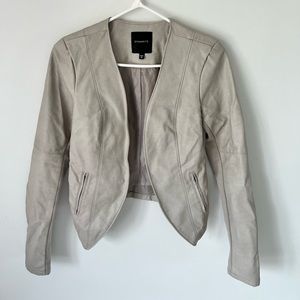 Dynamite Beige Vegan Leather Jacket